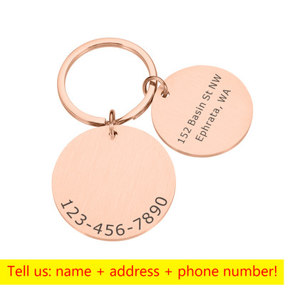 Etichetă de identificare personalizată pentru animale de companie, gravată cu laser, Număr de identificare a animalelor de companie, pentru cățeluș, pisică, etichetă de identificare pentru câine, din oțel inoxidabil Accesorii pentru guler pentru animale de