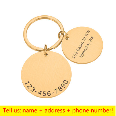 Etichetă de identificare personalizată pentru animale de companie, gravată cu laser, Număr de identificare a animalelor de companie, pentru cățeluș, pisică, etichetă de identificare pentru câine, din oțel inoxidabil Accesorii pentru guler pentru animale de