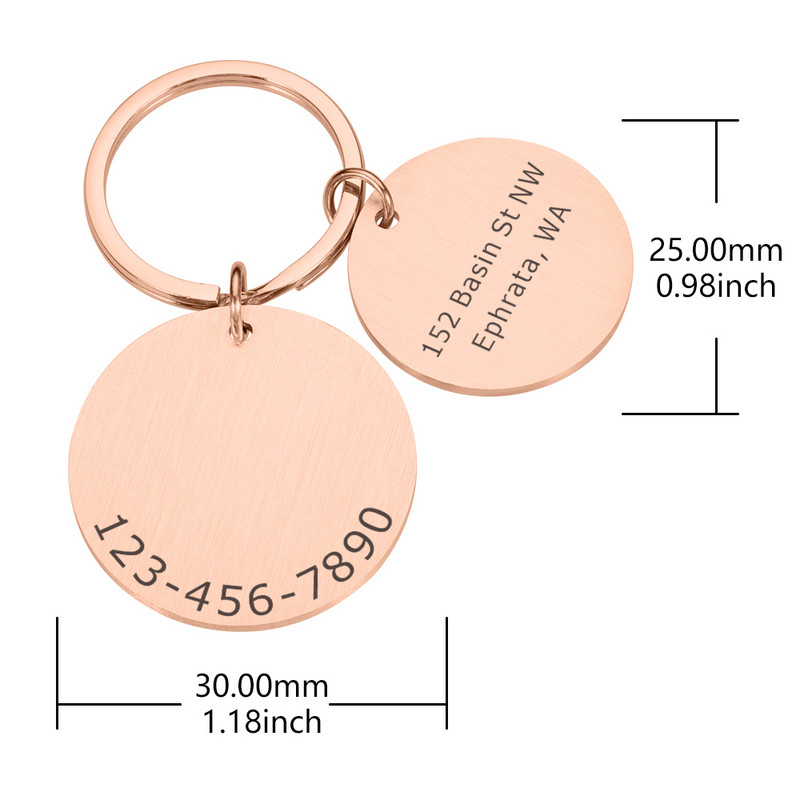 Etichetă de identificare personalizată pentru animale de companie, gravată cu laser, Număr de identificare a animalelor de companie, pentru cățeluș, pisică, etichetă de identificare pentru câine, din oțel inoxidabil Accesorii pentru guler pentru animale de