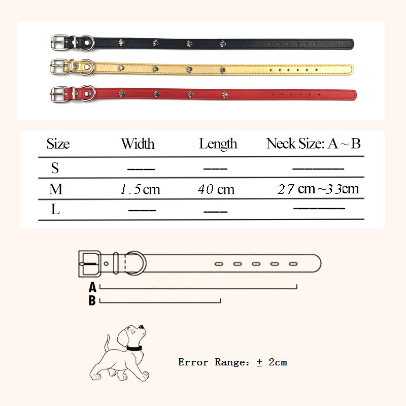 Guler de câine cu țepi din piele Nituri din PU reglabile Mici, mijlocii, cățeluși, pisici, guler cu curele, nituri cu nituri, accesorii pentru colier pentru animale de companie