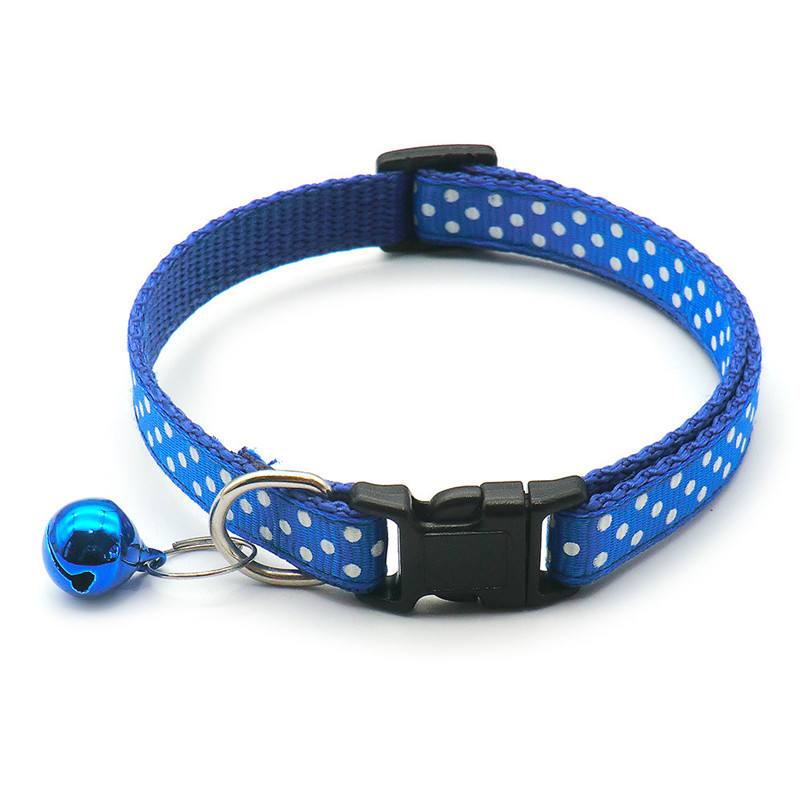 Χαριτωμένο πουά εμπριμέ κολάρο γάτας Μικρό κολάρο για σκύλους με λουράκι λαιμού με καμπάνα για μικρό ζωάκι κατάλληλο για αξεσουάρ για κουτάβια μικρής γάτας