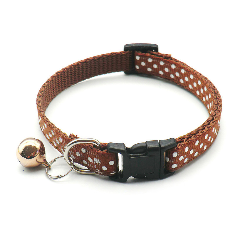 Χαριτωμένο πουά εμπριμέ κολάρο γάτας Μικρό κολάρο για σκύλους με λουράκι λαιμού με καμπάνα για μικρό ζωάκι κατάλληλο για αξεσουάρ για κουτάβια μικρής γάτας