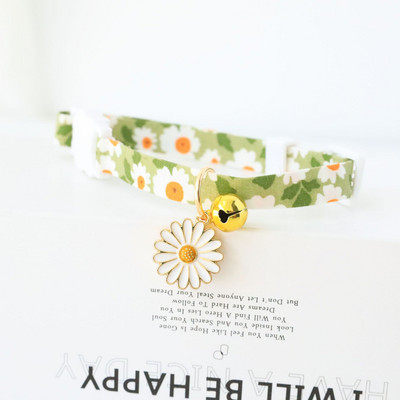 1 buc. guler reglabil pentru câine, pandantiv cu flori de crizantemă, mărime S, pisică, cățeluș, pisicuță, guler pentru animale de companie, colier drăguț în stil japonez