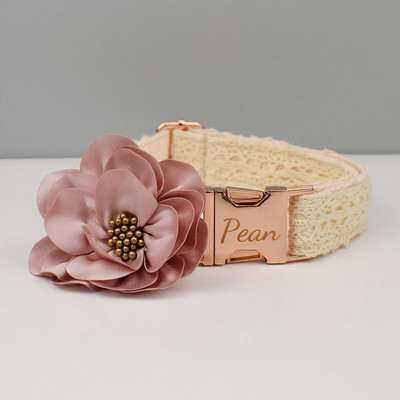 Guler de dantelă, fără gravare, set de lesă pentru guler de câine, pentru colier mediu mare pentru animale de companie, accesorii de nuntă pentru câini, zgarda pentru femeie