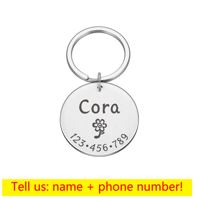Etichetă de identificare personalizată pentru animale de companie pentru pisică, câine, bricolaj, nume de identificare pentru animale de companie, adresă pentru pisică, cățeluș, breloc din oțel inoxidabil, etichetă pentru guler pentru pisicuțe