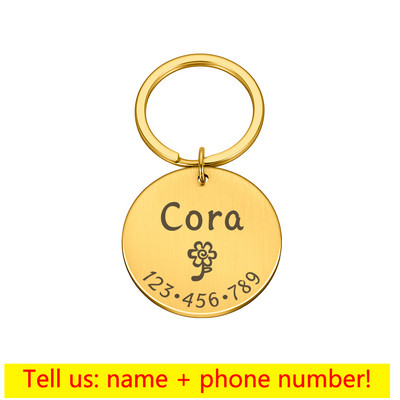 Etichetă de identificare personalizată pentru animale de companie pentru pisică, câine, bricolaj, nume de identificare pentru animale de companie, adresă pentru pisică, cățeluș, breloc din oțel inoxidabil, etichetă pentru guler pentru pisicuțe