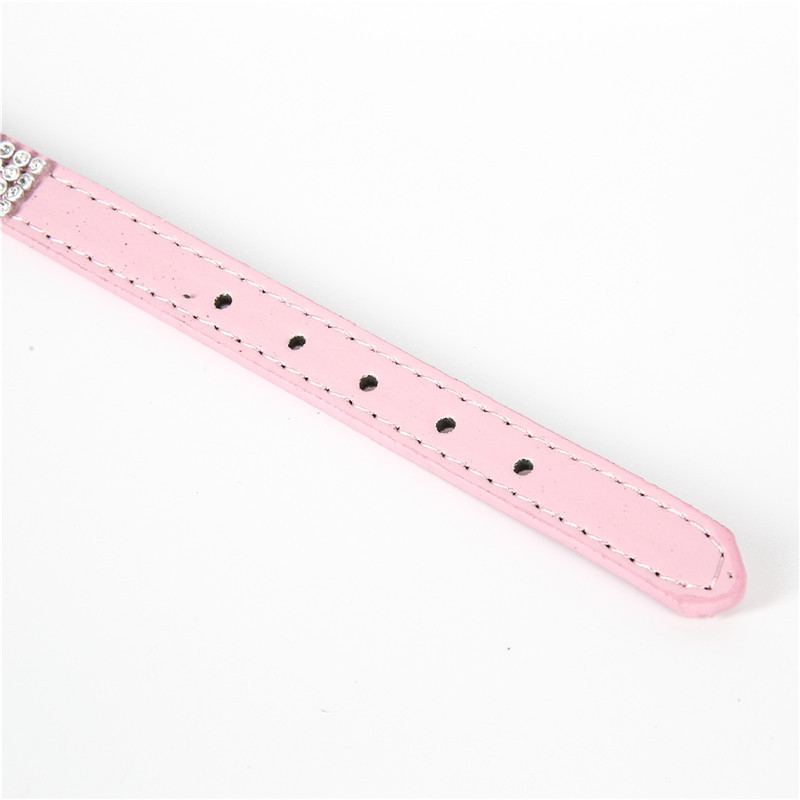 Pretty Diamond Crystal Rhinestones Guler Bling din piele pentru câine, cățel, pisică, pisică