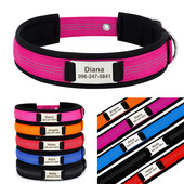Ανακλαστικό εξατομικευμένο κολάρο σκύλου Μαλακό νάιλον ανθεκτικό περιλαίμιο ταυτότητας κατοικίδιων Προσαρμοσμένα περιλαίμια για κατοικίδια Πιάτο ονόματος για μικρά μεσαία μεγάλα σκυλιά
