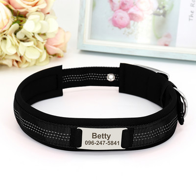 Ανακλαστικό εξατομικευμένο κολάρο σκύλου Μαλακό νάιλον ανθεκτικό περιλαίμιο ταυτότητας κατοικίδιων Προσαρμοσμένα περιλαίμια για κατοικίδια Πιάτο ονόματος για μικρά μεσαία μεγάλα σκυλιά
