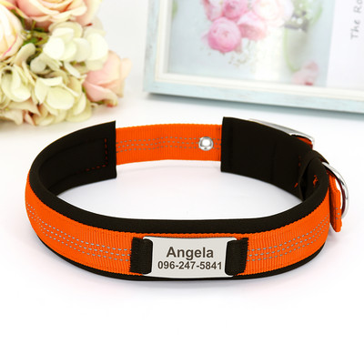 Ανακλαστικό εξατομικευμένο κολάρο σκύλου Μαλακό νάιλον ανθεκτικό περιλαίμιο ταυτότητας κατοικίδιων Προσαρμοσμένα περιλαίμια για κατοικίδια Πιάτο ονόματος για μικρά μεσαία μεγάλα σκυλιά