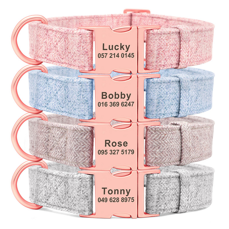 Εξατομικευμένο κολάρο ταυτότητας σκύλου Δυνατό περιλαίμιο για σκύλους κάνναβης Λουρί κατοικίδιων ζώων χωρίς χαρακτικό Πόρπη πινακίδας για μικρά μεγάλα σκυλιά SML