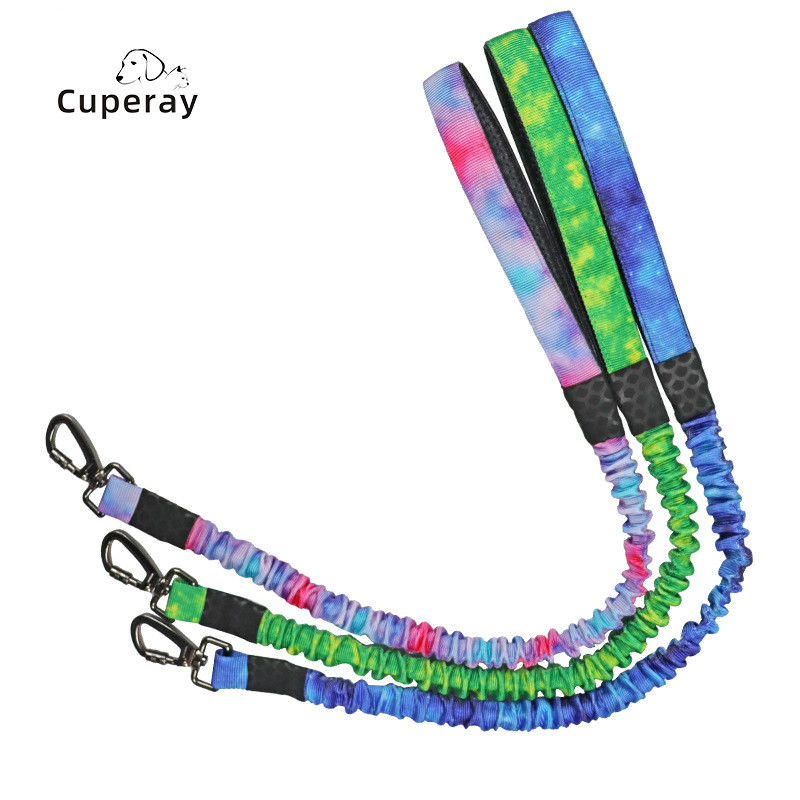 Lesă retractabilă pentru câini, care absoarbe șocurile, lesă puternică, anti-alunecare, cu mâner confortabil, potrivită pentru mers și alergare