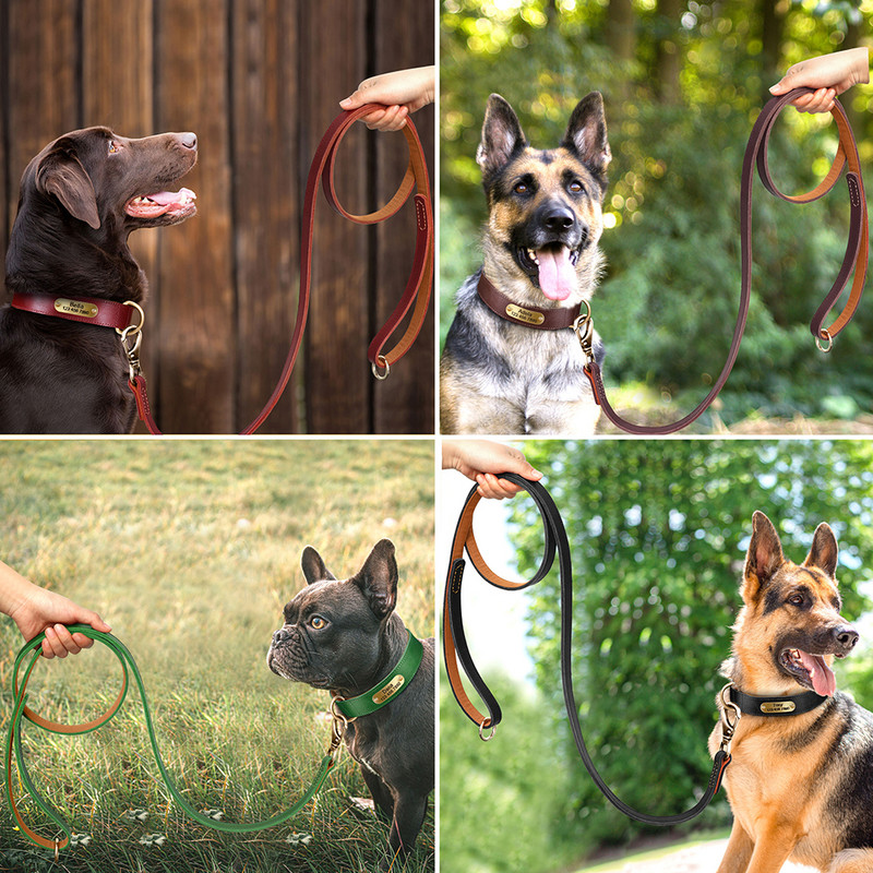 Πραγματικό δερμάτινο λουρί σκύλου Ανθεκτικό μεσαίο μεγάλο μόλυβδο σκύλου Γνήσιο δέρμα λουρί για κατοικίδια βόλτα για σκύλους German Shepherd Pitbull