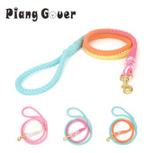 Coarda pentru câini curcubeu, dresaj de mers pe jos, lesă tricotată pentru pisici, culoare bomboană, pentru câini mici, mijlocii, mari.