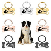 Etichete de identificare pentru animale de companie personalizate anti-pierdere Etichetă netedă din oțel inoxidabil Guler pentru câini Pandantiv Medalie pentru câini cu gravare Accesorii pentru câini