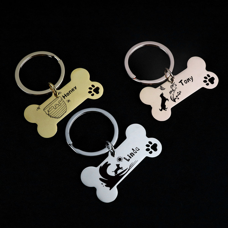 Etichete de identificare pentru animale de companie personalizate anti-pierdere Etichetă netedă din oțel inoxidabil Guler pentru câini Pandantiv Medalie pentru câini cu gravare Accesorii pentru câini