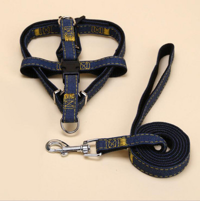 Lemmikloomatarvikud Koera jalutusrihma rakmed, kaelarihm 3 tk. Komplektid Koera P kett Denim Traction Lemmikloomakoera rakmed keskmise suurusega koertele Reguleeritav