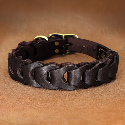 Ogrlica za pse od kravlje kože Prava koža Ogrlice za velike pse Labrador Ogrlice za kućne ljubimce Pribor za srednje velike pse Njemački ovčar