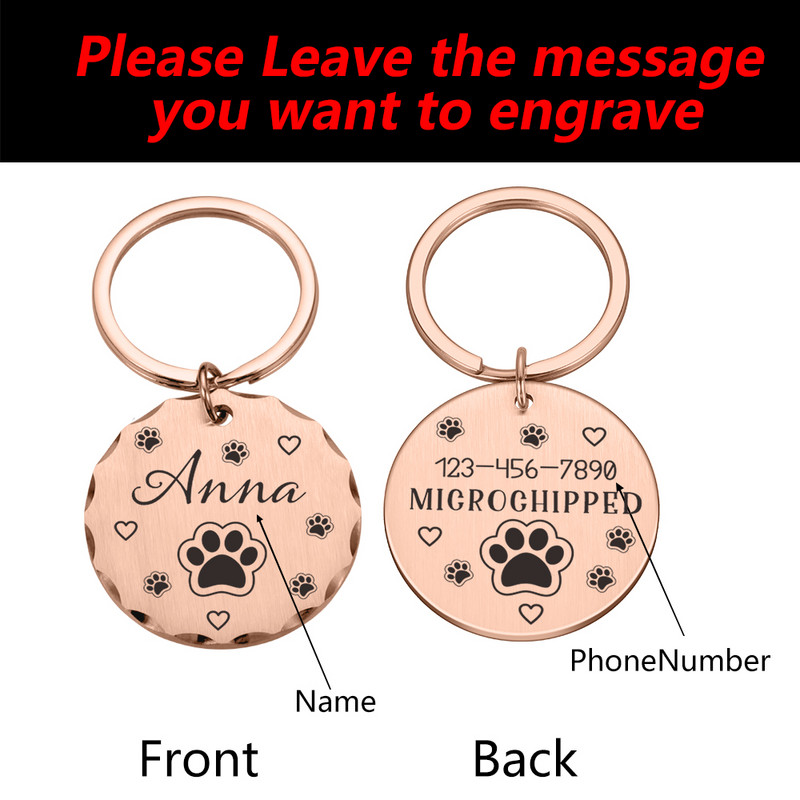 Etichete personalizate Etichete de identificare pentru câini anti-pierdute Cadouri pentru iubitorii de câini Etichete pentru zgarda pentru proprietarul de câine Etichetă gravată pentru animale de companie Cadouri noi etichete pentru cățel