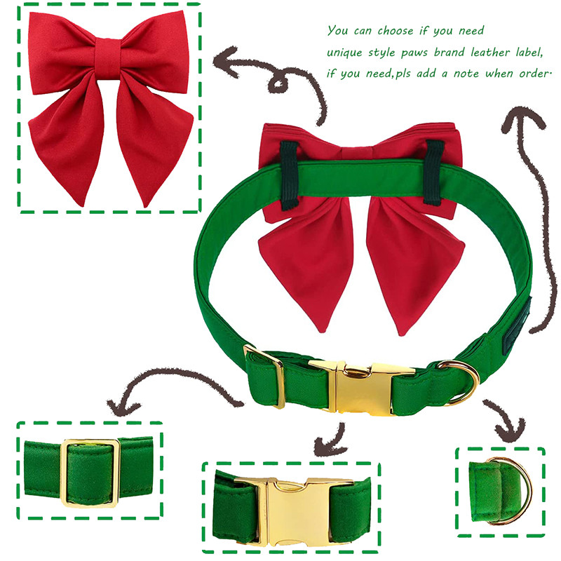 Προσωποποιημένο Μοναδικό Στιλ Paws Hot Pink Dog Collar με Σετ παπιγιόν για Small Medium Large κολάρο γάμων για σκύλους
