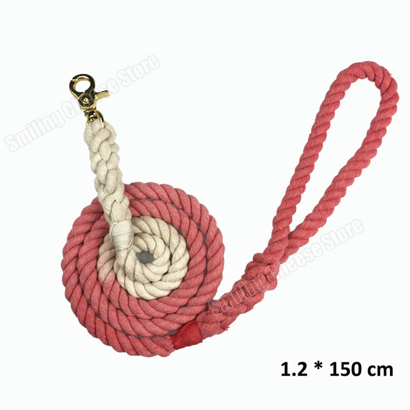 1,5 metri de culoare gradient de frânghie din bumbac originală, puternice pentru câini de toate dimensiunile, colorant ecologic pentru lese pentru animale de companie