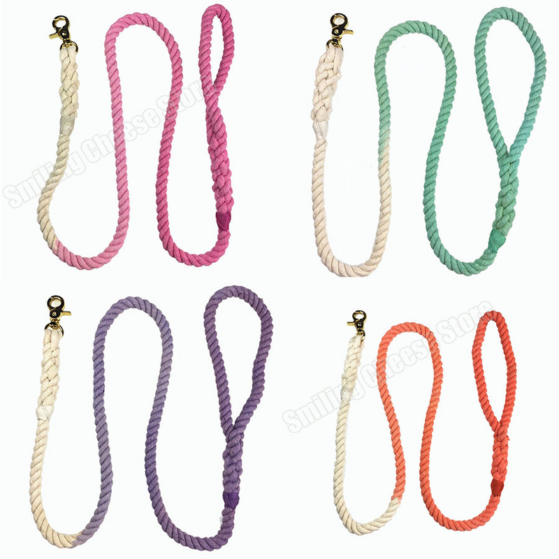 1,5 metri de culoare gradient de frânghie din bumbac originală, puternice pentru câini de toate dimensiunile, colorant ecologic pentru lese pentru animale de companie