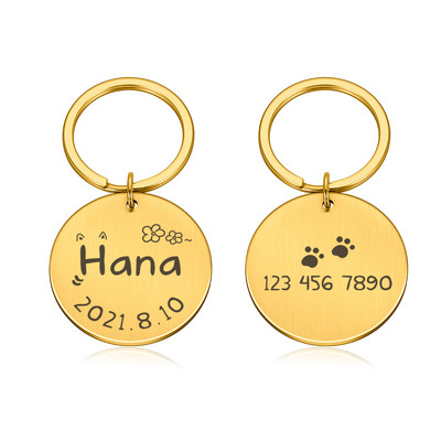 Etichetă personalizată de identificare pentru câine și pisică, gravură gratuită, etichete de aniversare pentru cățel, etichetă personalizată pentru guler pentru pisici, etichetă personalizată pentru pisici, etichete cu nume pentru animale de companie