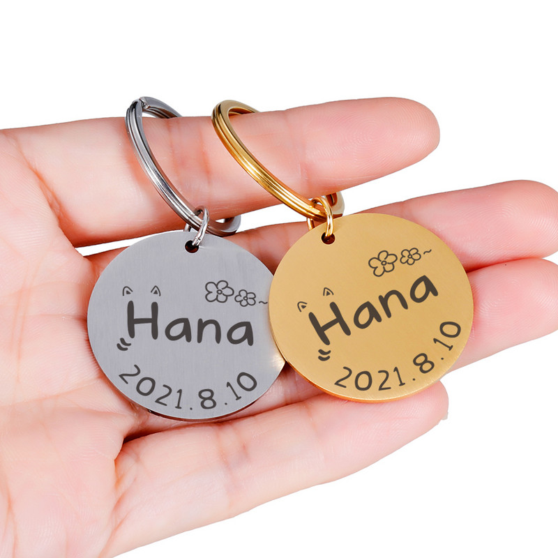 Etichetă personalizată de identificare pentru câine și pisică, gravură gratuită, etichete de aniversare pentru cățel, etichetă personalizată pentru guler pentru pisici, etichetă personalizată pentru pisici, etichete cu nume pentru animale de companie