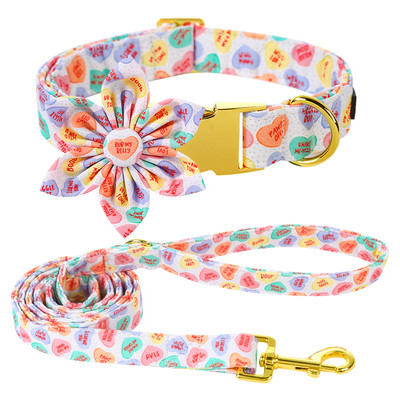 Unikaalse stiiliga käpad, graveeritud roosa Valentine koera kaelarihm kaarega värvilise südamega lemmiklooma kaelarihm lillega koera kaelarihm suur keskmine väike koer