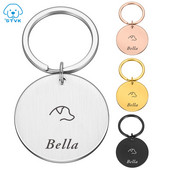 Etichetă de identificare gravată pentru câini pentru animale de companie Nume personalizat Telefon Nume de identificare pentru animale de companie pentru pisica Cățeluș Etichetă cu pandantiv Breloc Accesorii pentru animale de companie Dropshipping