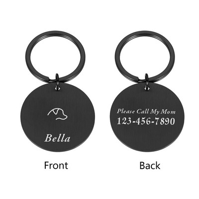 Etichetă de identificare gravată pentru câini pentru animale de companie Nume personalizat Telefon Nume de identificare pentru animale de companie pentru pisica Cățeluș Etichetă cu pandantiv Breloc Accesorii pentru animale de companie Dropshipping