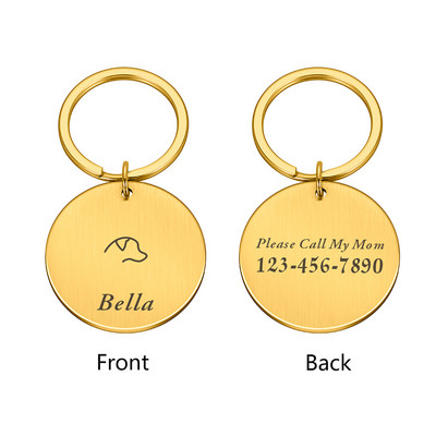Etichetă de identificare gravată pentru câini pentru animale de companie Nume personalizat Telefon Nume de identificare pentru animale de companie pentru pisica Cățeluș Etichetă cu pandantiv Breloc Accesorii pentru animale de companie Dropshipping