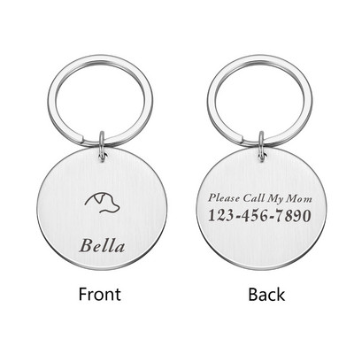 Etichetă de identificare gravată pentru câini pentru animale de companie Nume personalizat Telefon Nume de identificare pentru animale de companie pentru pisica Cățeluș Etichetă cu pandantiv Breloc Accesorii pentru animale de companie Dropshipping