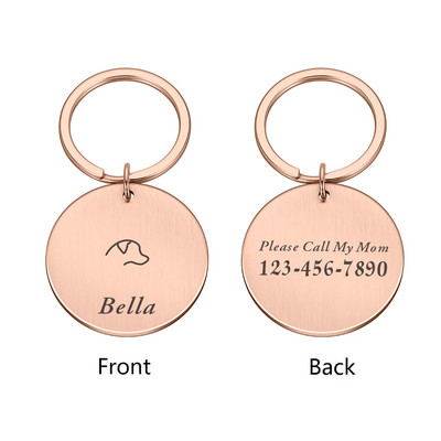 Etichetă de identificare gravată pentru câini pentru animale de companie Nume personalizat Telefon Nume de identificare pentru animale de companie pentru pisica Cățeluș Etichetă cu pandantiv Breloc Accesorii pentru animale de companie Dropshipping