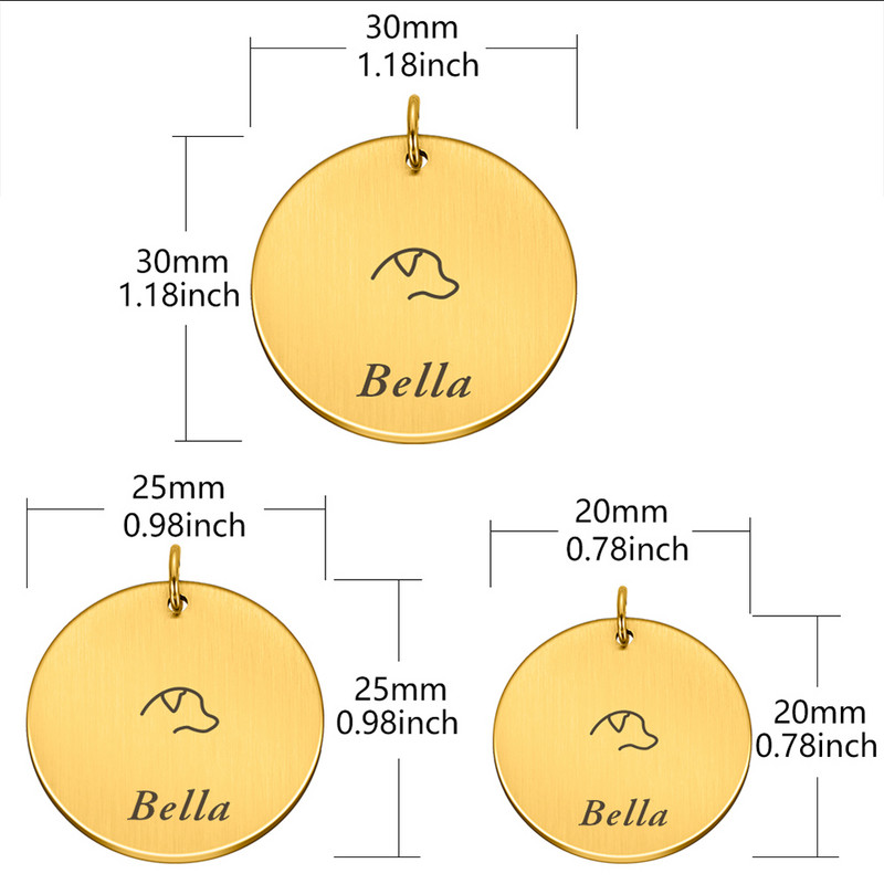 Etichetă de identificare gravată pentru câini pentru animale de companie Nume personalizat Telefon Nume de identificare pentru animale de companie pentru pisica Cățeluș Etichetă cu pandantiv Breloc Accesorii pentru animale de companie Dropshipping