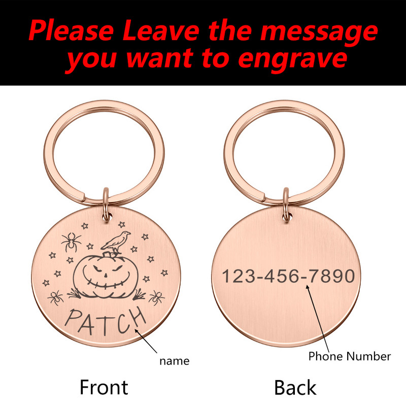 Etichetă personalizată pentru câine, din oțel inoxidabil, etichete de identificare gravate cu numele pentru zgarda de câine.