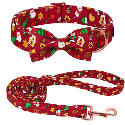 Šape jedinstvenog stila Personalizirana božićna ogrlica za psa s mašnom Djed Mraz Crvena ogrlica za psa Ogrlica za psa s cvijetom Veliki srednji mali pas