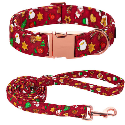 Šape jedinstvenog stila Personalizirana božićna ogrlica za psa s mašnom Djed Mraz Crvena ogrlica za psa Ogrlica za psa s cvijetom Veliki srednji mali pas