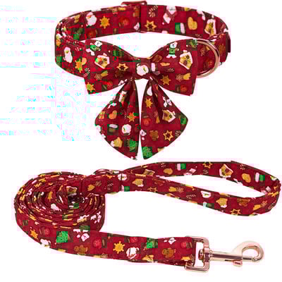 Šape jedinstvenog stila Personalizirana božićna ogrlica za psa s mašnom Djed Mraz Crvena ogrlica za psa Ogrlica za psa s cvijetom Veliki srednji mali pas