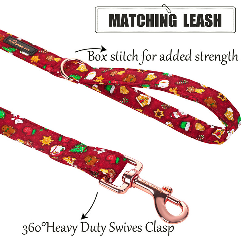 Šape jedinstvenog stila Personalizirana božićna ogrlica za psa s mašnom Djed Mraz Crvena ogrlica za psa Ogrlica za psa s cvijetom Veliki srednji mali pas