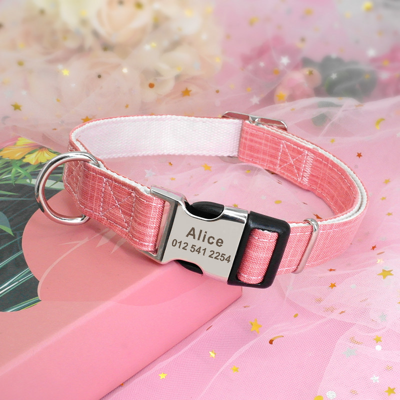 Εξατομικευμένο κολάρο σκύλου Νάιλον κολάρα σκυλιών για κουτάβι Ρυθμιζόμενο προσαρμοσμένο όνομα ID Dogs κολάρο για μικρά μεσαία μεγάλα σκυλιά Chihuahua