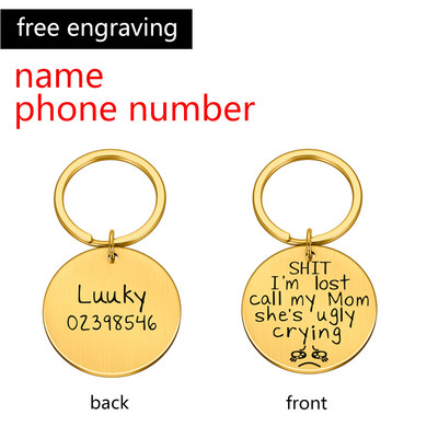 Κατά της απώλειας Ετικέτα ταυτότητας κατοικίδιων Αξεσουάρ γιακά σκύλου γάτας Διακόσμηση Όνομα κατοικίδιου Αριθμός Κολάρα Ετικέτες ταυτότητας σκύλου Εξατομικευμένες