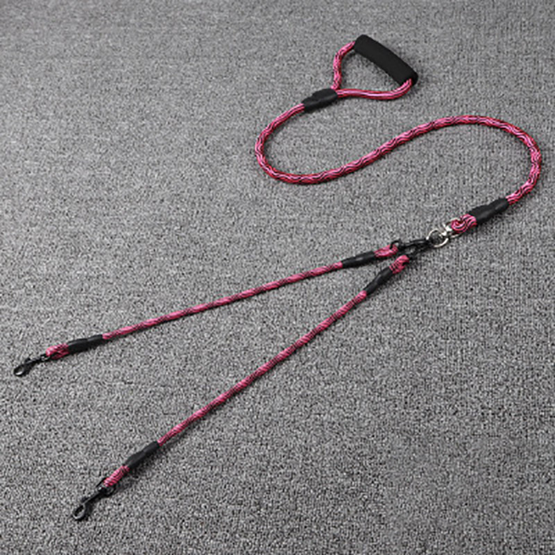 Kućni ljubimac s dvoglavim užetom za šetanje pasa Valoviti uzorak jedno povlačenje dva vučna užeta protiv namotavanja Odvojivo s udobnom ručkom od pjene