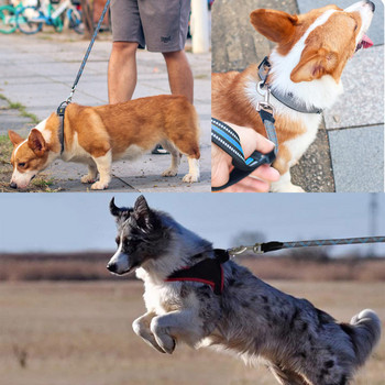 Benepaw Heavy Duty Short Dog Leash Издръжлива найлонова отразяваща удобна дръжка Повод за обучение на домашни любимци за малки, средни големи кучета
