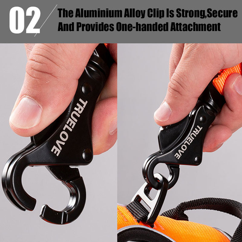 Truelove Dog Running Bungee Lesa de mana de mana din talie Ajustabil Nylon Elastic Retractabil Caine Lease pentru Jogging Plimbare Portocaliu