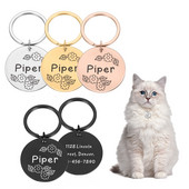 Χαραγμένες ετικέτες κολάρου σκύλου Εξατομικευμένες ετικέτες ταυτότητας κολιέ γάτας Anti-lost Πινακίδα ονόματος για σκύλους κατοικίδιων ζώων Leash Kitten Puppy Supplies