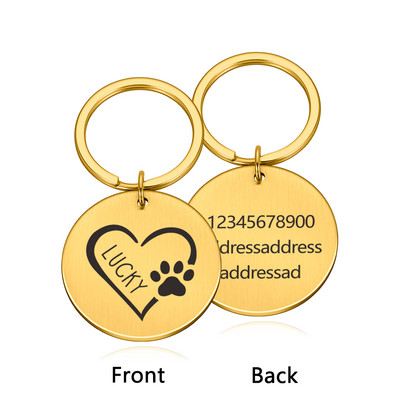 Χαραγμένες ετικέτες κολάρου σκύλου Εξατομικευμένες ετικέτες ταυτότητας κολιέ γάτας Anti-lost Πινακίδα ονόματος για σκύλους κατοικίδιων ζώων Leash Kitten Puppy Supplies