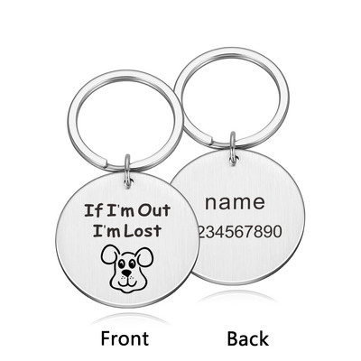 Χαραγμένες ετικέτες κολάρου σκύλου Εξατομικευμένες ετικέτες ταυτότητας κολιέ γάτας Anti-lost Πινακίδα ονόματος για σκύλους κατοικίδιων ζώων Leash Kitten Puppy Supplies