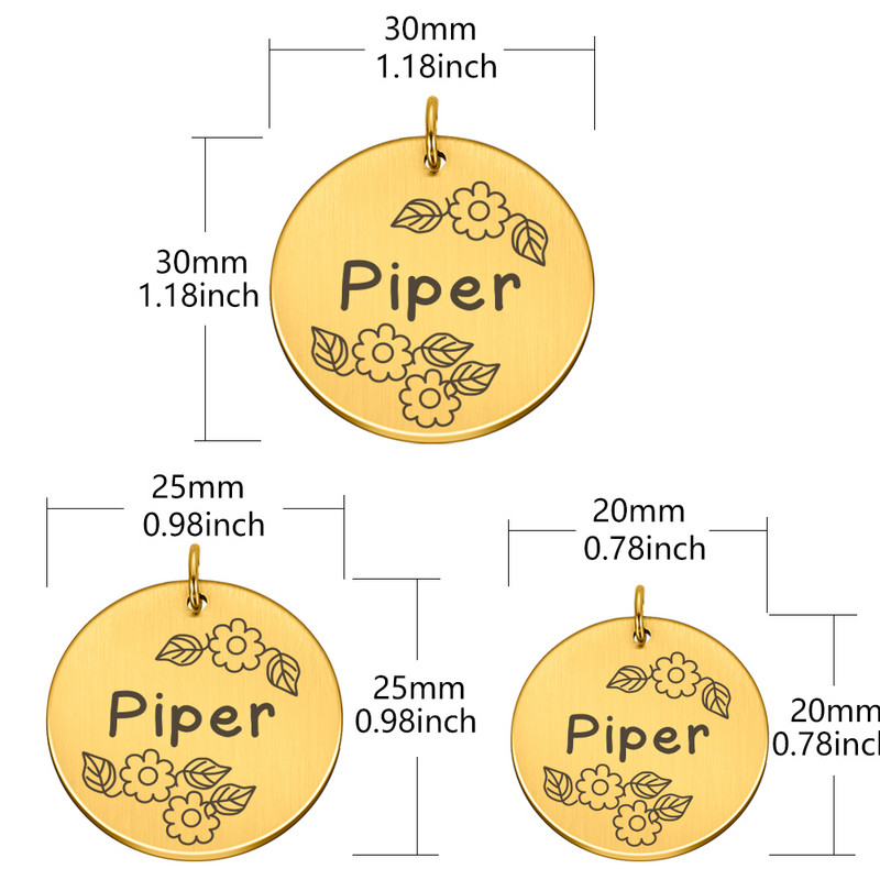 Χαραγμένες ετικέτες κολάρου σκύλου Εξατομικευμένες ετικέτες ταυτότητας κολιέ γάτας Anti-lost Πινακίδα ονόματος για σκύλους κατοικίδιων ζώων Leash Kitten Puppy Supplies