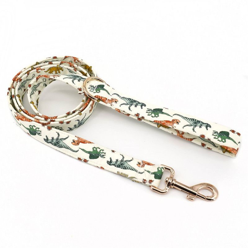 Guler pentru câini dinozaur, Arc personalizat pentru zgarda pentru câine Dino cu ham de lesă asortat